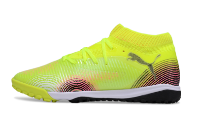 Men's Puma Future 8 Ultimate TF Artificial Turf Low-Tops Football Shoes - Yellow/Black/Pink