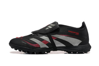 Men's Adidas Predator 25 Elite Foldover Tongue TF Artificial Turf Low-Tops Football Shoes - Black/Silver/Red