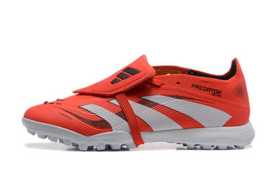 Men's Adidas Predator 25 Elite Foldover Tongue TF Artificial Turf Low-Tops Football Shoes - Red/White