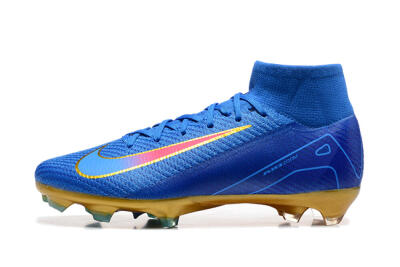 Men's Nike Air Zoom Mercurial Superfly 10 Elite FG Firm Ground High-Tops Football Boots - Blue/Gold/Pink