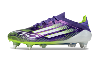Men's Adidas F50 Elite SG Soft Ground Low-Tops Football Boots - Purple/White/Yellow