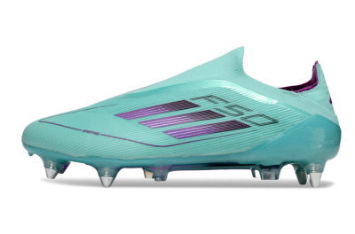Men's Adidas F50 Elite Laceless SG Soft Ground Low-Tops Football Boots - Jade/Purple