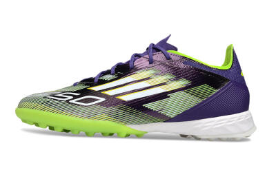 Men's Adidas F50 Pro TF Artificial Turf Low-Tops Football Shoes - Purple/White/Yellow