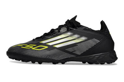 Men's Adidas F50 Pro TF Artificial Turf Low-Tops Football Shoes - Black/White/Yellow