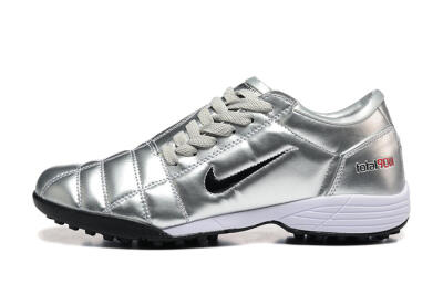 Men's Nike Total 90 III TF Artificial Turf Low-Tops Football Shoes - Silver/Black/White