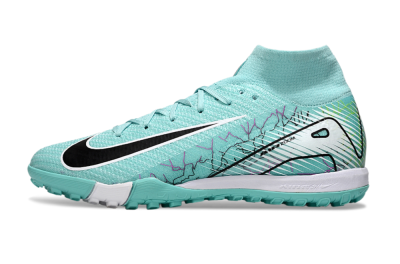 Unisex Nike Air Zoom Mercurial Superfly 10 Elite TF Artificial Turf High-Tops Football Shoes - Jade/Black/White