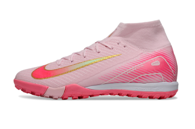 Unisex Nike Air Zoom Mercurial Superfly 10 Elite TF Artificial Turf High-Tops Football Shoes - Pink/Red/Gold