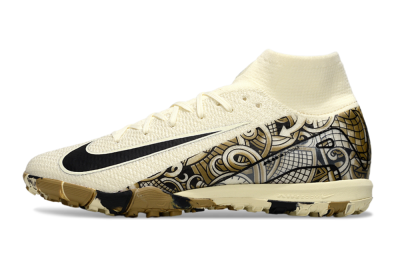 Unisex Nike Air Zoom Mercurial Superfly 10 Elite TF Artificial Turf High-Tops Football Shoes - Beige/Black/Brown
