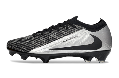 Unisex Nike Air Zoom Mercurial Vapor 16 Elite FG Firm Ground Low-Tops Football Boots - Black/Silver