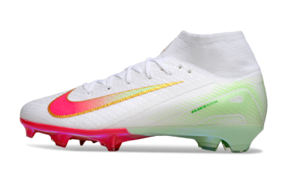 Unisex Nike Air Zoom Mercurial Superfly 10 Elite FG Firm Ground High-Tops Football Boots - White/Red/Gold