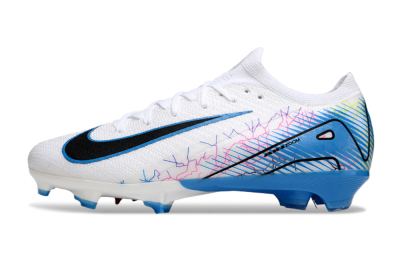 Unisex Nike Air Zoom Mercurial Vapor 16 Elite FG Firm Ground Low-Tops Football Boots - White/Black/Blue