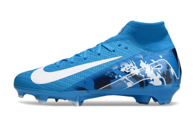 Unisex Nike Air Zoom Mercurial Superfly 10 Elite FG Firm Ground High-Tops Football Boots - Blue/White