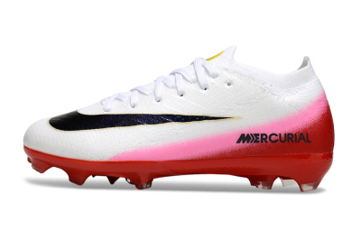 Kids Nike Air Zoom Mercurial Vapor 16 Elite FG Firm Ground Low-Tops Football Boots - White/Black/Red