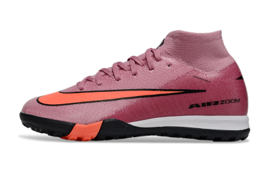 Kids Nike Air Zoom Mercurial Superfly 10 Elite TF Artificial Turf High-Tops Football Shoes - Pink/Red/Black