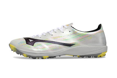 Men's Mizuno Alpha Beta TF Artificial Turf Low-Tops Football Shoes - White/Pink/Yellow