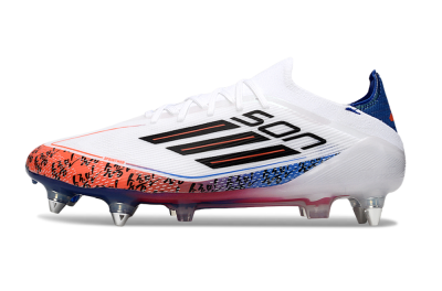 Men's Son x Adidas F50 Elite SG Soft Ground Low-Tops Football Boots - White/Blue/Red