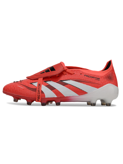 Men's Adidas Predator 25 Elite Foldover Tongue FG Firm Ground Low-Tops Football Boots - Red/White/Black