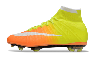 Men's Nike Mercurial Superfly 4 Elite FG Firm Ground High-Tops Football Boots - Yellow/White/Orange