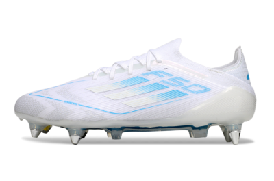 Men's Adidas F50 Elite SG Soft Ground Low-Tops Football Boots - White/Blue