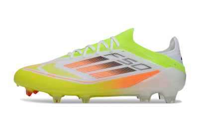 Men's Adidas F50 Elite FG Firm Ground Low-Tops Football Boots - White/Yellow/Orange