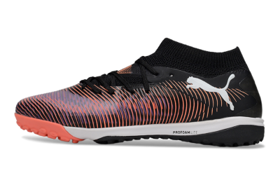 Men's Puma Future 8 Ultimate TF Artificial Turf Low-Tops Football Shoes - Black/Pink/Blue