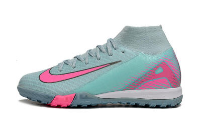 Kids Nike Air Zoom Mercurial Superfly 10 Elite TF Artificial Turf High-Tops Football Shoes - Jade/Pink
