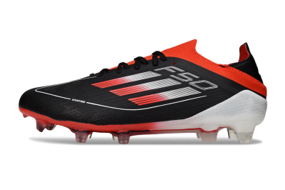 Men's Adidas F50 Elite FG Firm Ground Low-Tops Football Boots - Black/Red/White