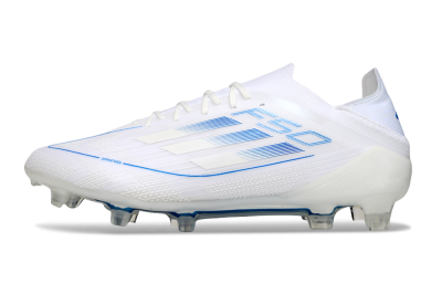 Men's Adidas F50 Elite FG Firm Ground Low-Tops Football Boots - White/Blue