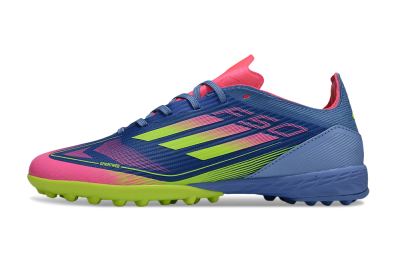 Unisex Adidas F50 Pro TF Artificial Turf Low-Tops Football Shoes - Blue/Yellow/Pink