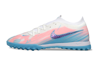 Men's Nike Phantom GX 2 Elite TF Artificial Turf Low-Tops Football Shoes - White/Pink/Blue