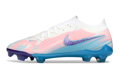 Men's Nike Phantom GX 2 Elite FG Firm Ground Low-Tops Football Boots - White/Pink/Blue