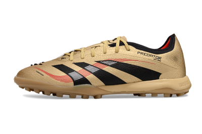 Men's Adidas Predator 25 Elite TF Artificial Turf Low-Tops Football Shoes - Gold/Black/Red