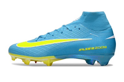 Unisex Nike Air Zoom Mercurial Superfly 10 Elite FG Firm Ground High-Tops Football Boots - Jade/Yellow/White