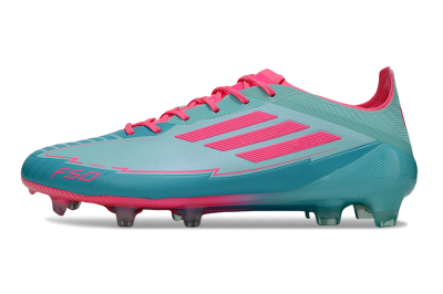 Men's Messi x Adidas F50 Elite FG Firm Ground Low-Tops Football Boots - Jade/Pink/Blue