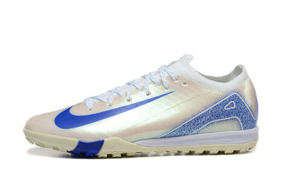 Men's Nike Air Zoom Mercurial Vapor 16 Elite TF Artificial Turf Low-Tops Football Shoes - Beige/Blue/White