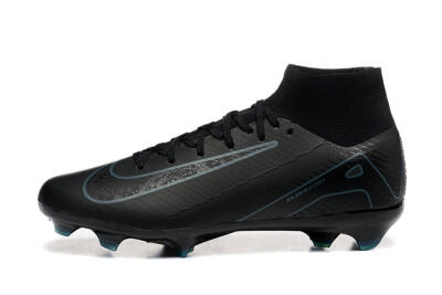 Men's Nike Air Zoom Mercurial Superfly 10 Elite FG Firm Ground High-Tops Football Boots - Black/Blue