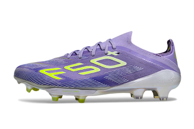 Men's Adidas F50+ Elite Lightstrike Pro FG Firm Ground Low-Tops Football Boots - Purple/White/Yellow