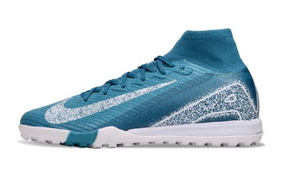 Unisex Nike Air Zoom Mercurial Superfly 10 Elite TF Artificial Turf High-Tops Football Shoes - Blue/White
