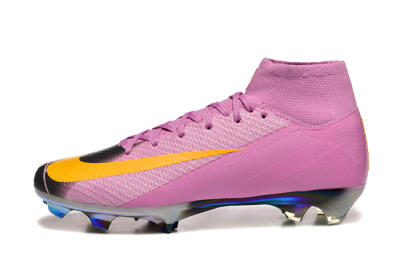 Men's Nike Air Zoom Mercurial Superfly 10 Elite FG Firm Ground High-Tops Football Boots - Pink/Black/Yellow