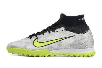 Unisex Nike Air Zoom Mercurial Superfly 9 Elite TF Artificial Turf High-Tops Football Shoes - Silver/Black/Yellow
