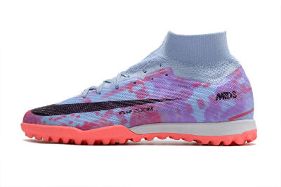 Unisex Nike Air Zoom Mercurial Superfly 9 Elite TF Artificial Turf High-Tops Football Shoes - Jade/Purple/Red