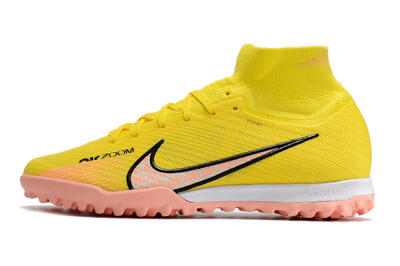 Unisex Nike Air Zoom Mercurial Superfly 9 Elite TF Artificial Turf High-Tops Football Shoes - Yellow/Pink/Black