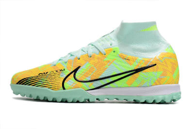 Unisex Nike Air Zoom Mercurial Superfly 9 Elite TF Artificial Turf High-Tops Football Shoes - Jade/Yellow/Black