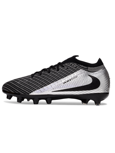 Men's Nike Air Zoom Mercurial Vapor 16 Elite AG Artificial Grass Low-Tops Football Boots - Black/Grey/Silver