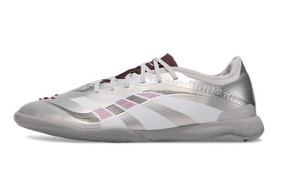 Men's Adidas Predator 25 Elite IC Indoor & Futsal Low-Tops Football Shoes - Silver/White/Red