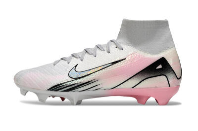 Unisex Nike Air Zoom Mercurial Superfly 10 Elite FG Firm Ground High-Tops Football Boots - White/Pink/Silver