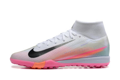 Unisex Nike Air Zoom Mercurial Superfly 10 Elite TF Artificial Turf High-Tops Football Shoes - White/Black/Pink