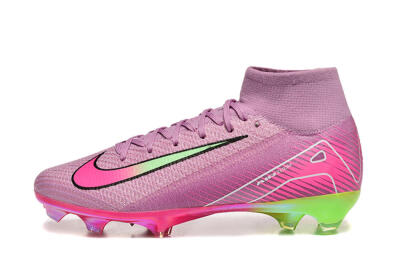 Men's Nike Air Zoom Mercurial Superfly 10 Elite FG Firm Ground High-Tops Football Boots - Pink/White/Yellow