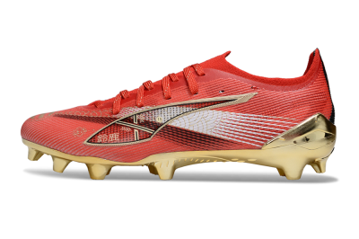 Men's Puma Ultra 5 Ultimate FG Firm Ground Low-Tops Football Boots - Red/White/Gold