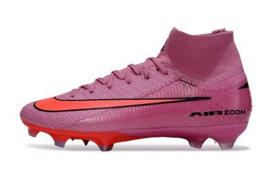 Unisex Nike Air Zoom Mercurial Superfly 10 Elite FG Firm Ground High-Tops Football Boots - Red/Black/Orange
